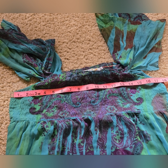 Unity Worldwear Boho Paisley Flutter Sleeve Tunic Dress XL - Picture 6 of 8